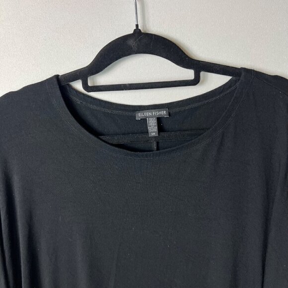 Eileen fisher black 3/4 Sleeve top women’s small - Picture 2 of 8